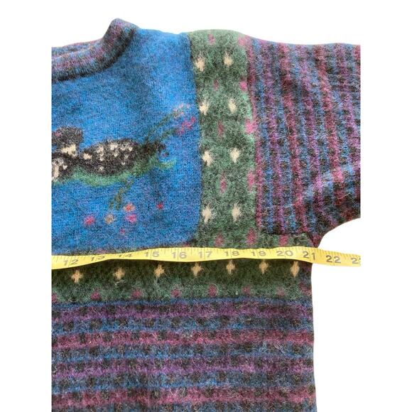Vintage 80s Woolrich Wool Mallard Duck Preppy Cottage Country Sweater Women’s L - Picture 6 of 7